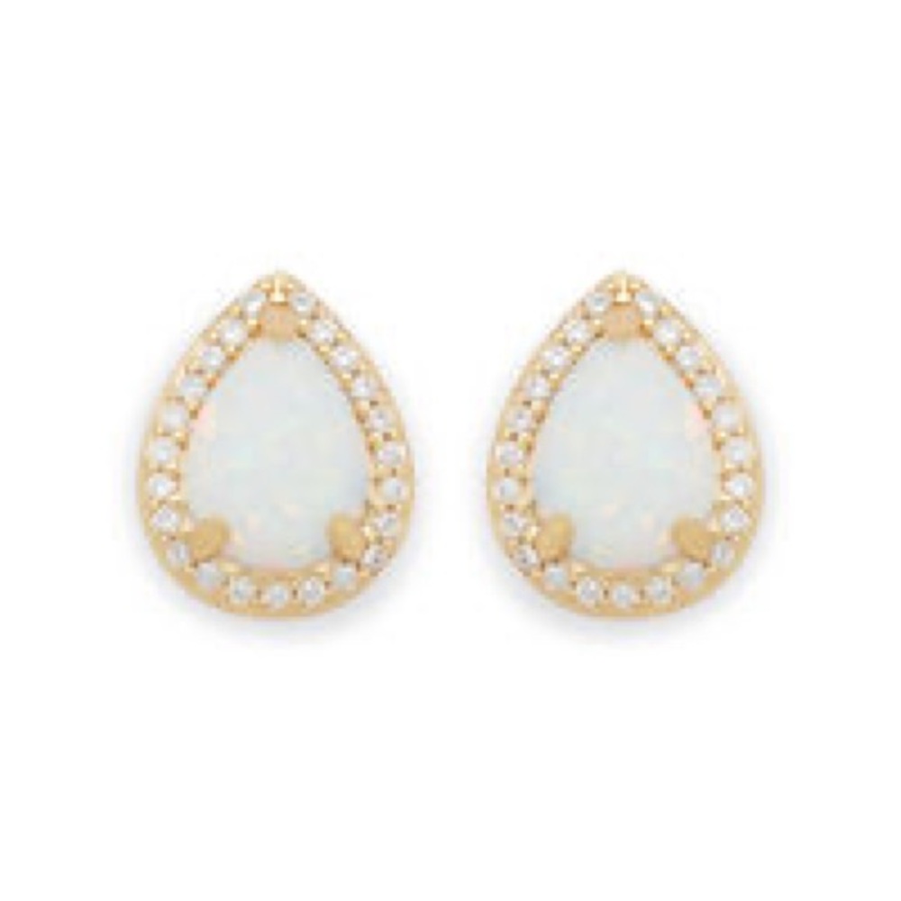 Perry Street Elle Studs in Gold and Opal